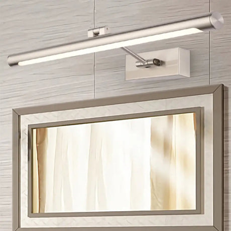 Modernist Tubular Wall Lamp In Gold Metal With Led Vanity Lighting - 16.5/20.5 Width Ideal For