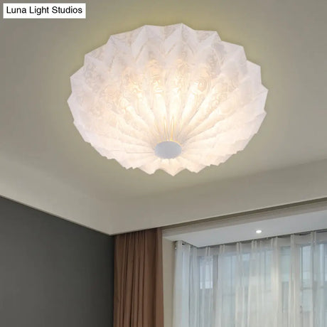 Modernist White Dome Flush Mount Light With Acrylic Fixture - 1-Light