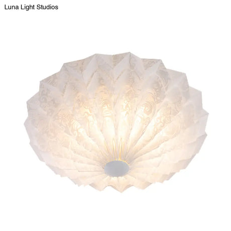 Modernist White Dome Flush Mount Light With Acrylic Fixture - 1-Light