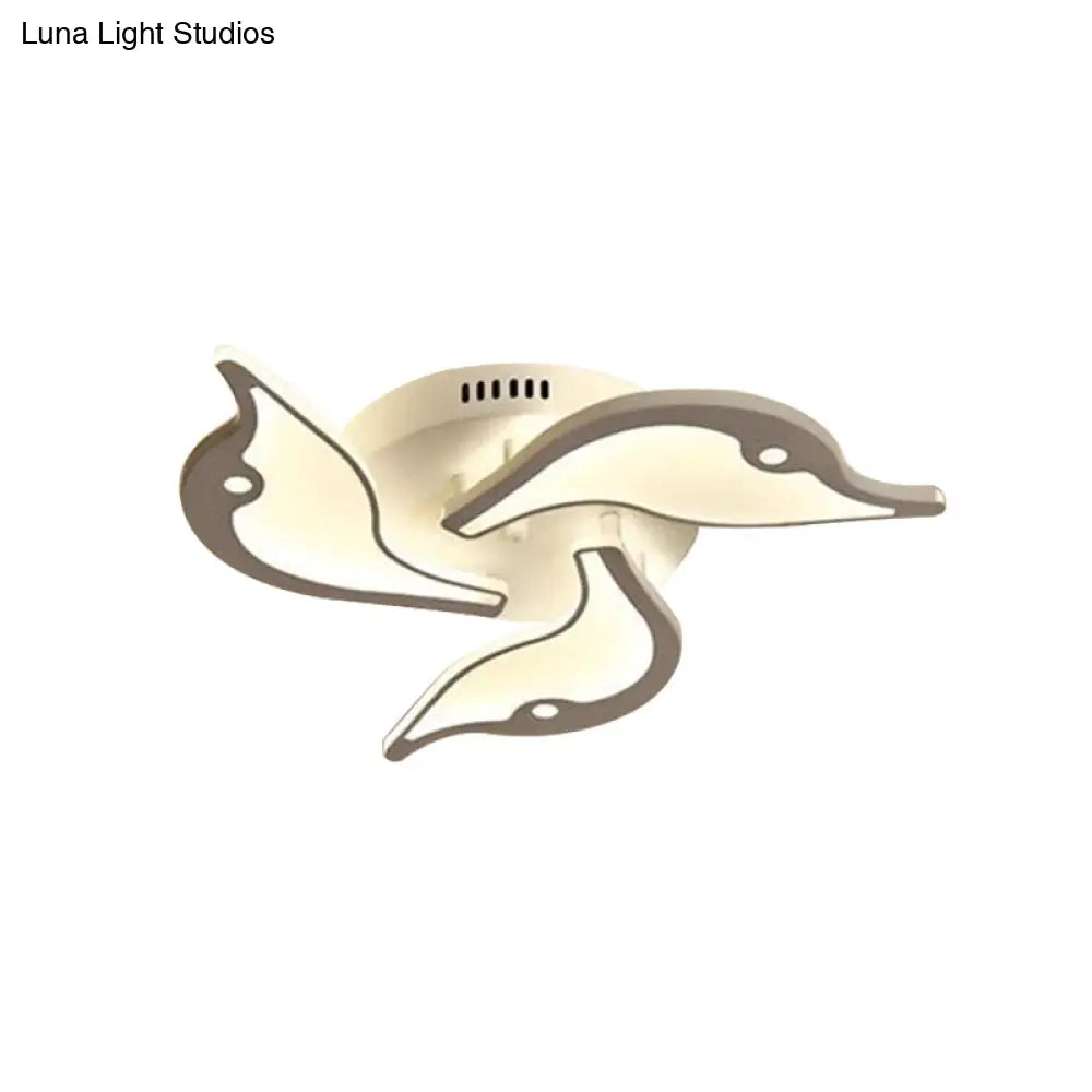 Modernist White Led Ceiling Light For Bedroom - Acrylic Flush Mount Fixture In Warm/White