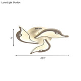 Modernist White Led Ceiling Light For Bedroom - Acrylic Flush Mount Fixture In Warm/White