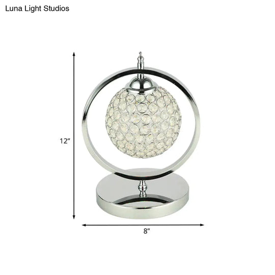 Minimalist Chrome Crystal Led Study Room Night Table Lamp