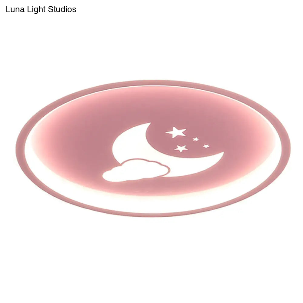 Moon And Star Flush Mount Ceiling Light For Modern Bedrooms