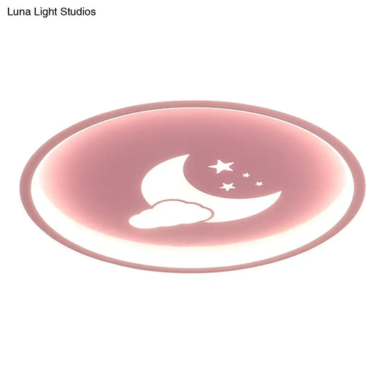 Moon And Star Flush Mount Ceiling Light For Modern Bedrooms