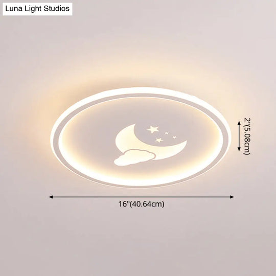 Moon And Star Flush Mount Ceiling Light For Modern Bedrooms