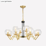 Muriel - Gold Candle Living Room Chandelier With Oval Shade Modern Elegant Pendant Light In Finish