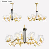 Muriel - Gold Candle Living Room Chandelier With Oval Shade Modern Elegant Pendant Light In Finish