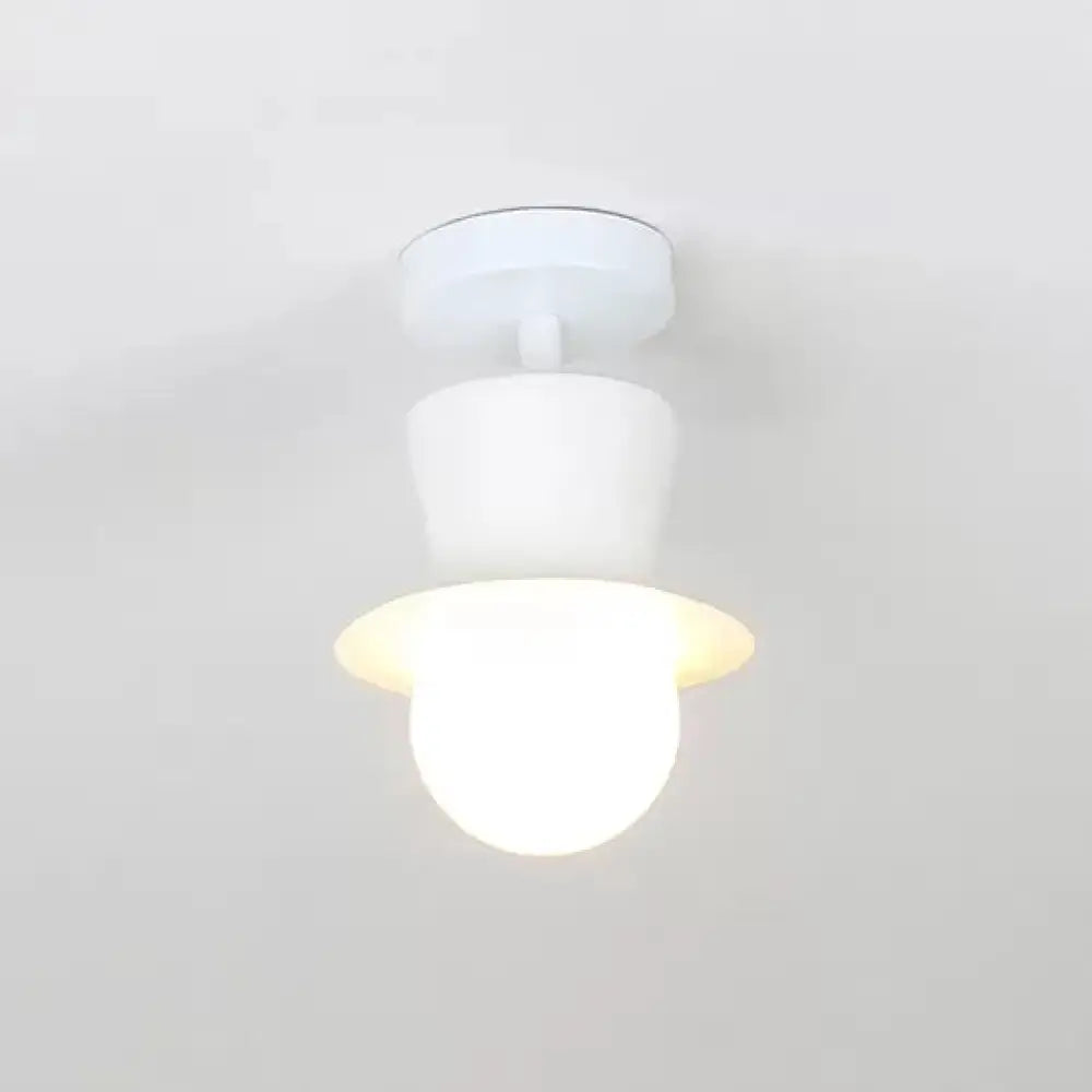Mushroom Flush Mount Ceiling Light In White For Hallway Décor 1 /