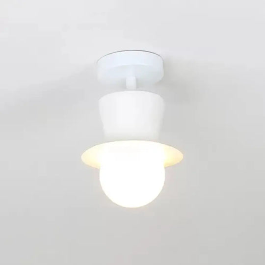 Mushroom Flush Mount Ceiling Light In White For Hallway Décor 1 /