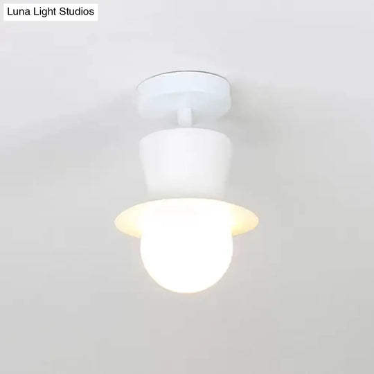 Mushroom Flush Mount Ceiling Light In White For Hallway Décor 1 /