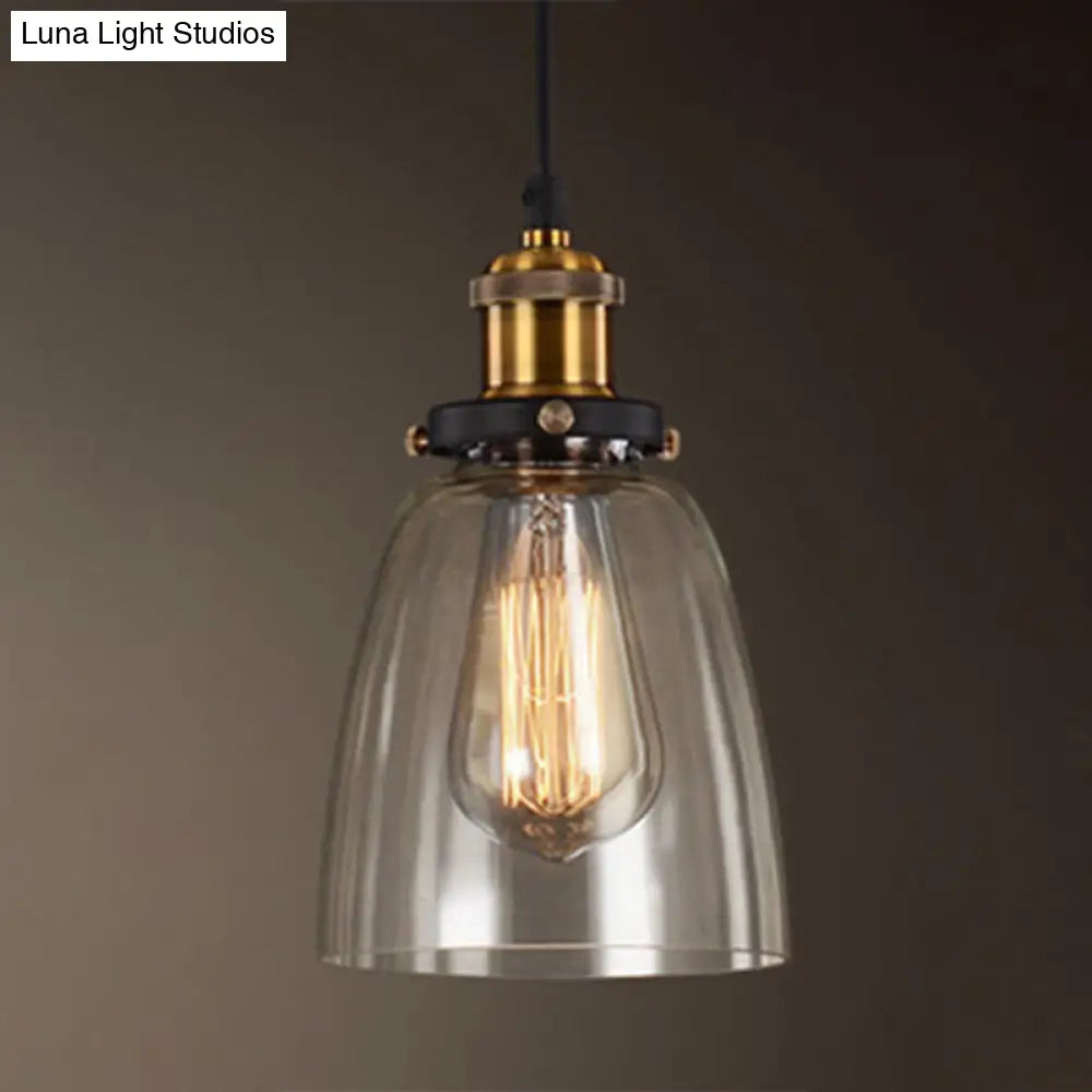 Sleek Glass Nautical Pendulum Light - Modern Geometric Dining Room Pendant Smoke Gray / Wine