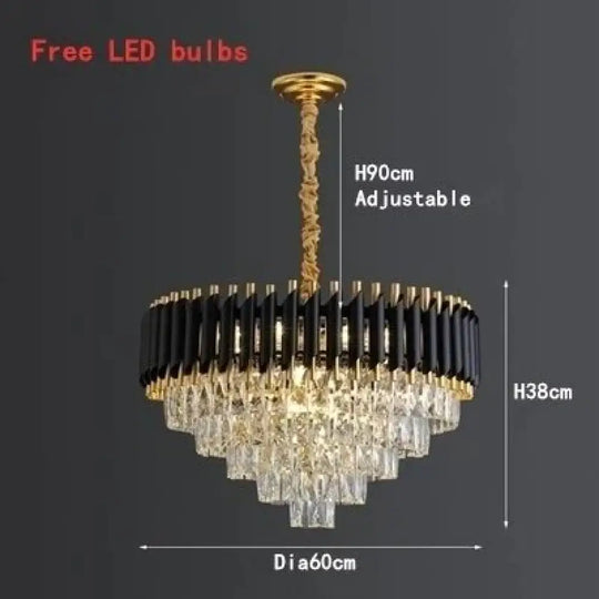 Nebra- Luxury K9 Crystal Chandeliers Round D60Cm / Changeable Light Chandelier
