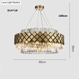 Neva 2 - Designer Alloy And Crystal Led Chandelier For Dinning Room Living Room Dia80Cm