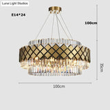 Neva 2 - Designer Alloy And Crystal Led Chandelier For Dinning Room Living Room Dia100Cm