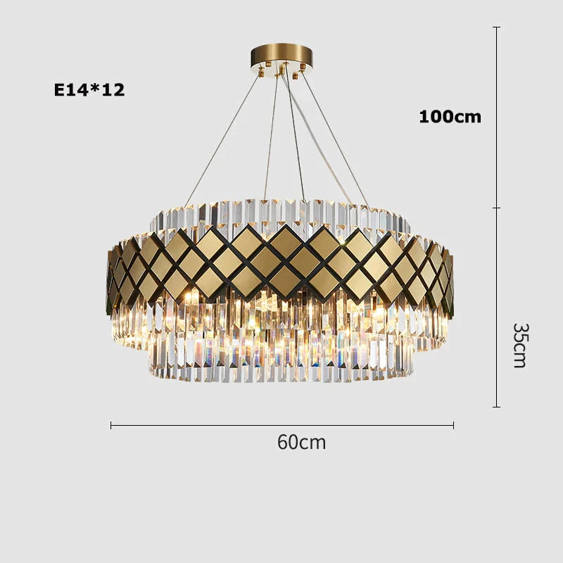 Neva 2 – Designer-LED-Kronleuchter aus Legierung und Kristall für Esszimmer und Wohnzimmer