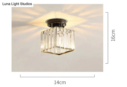 Nevaeh - Creative Simple Modern Square Crystal Corridor Porch Ceiling Lamp