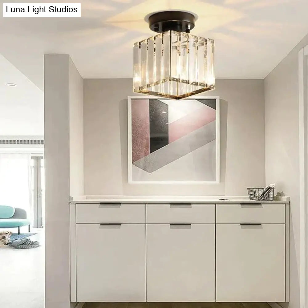 Nevaeh - Creative Simple Modern Square Crystal Corridor Porch Ceiling Lamp