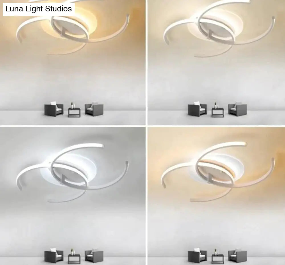 New Dimming Ceiling Lights For Living Study Room Bedroom Home Dec Plafond Iron Shape Modern Led Lamp