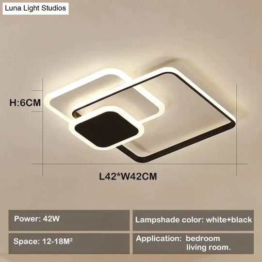 New Led Ceiling Lights Living Room Bedroom Round Square Lighting Fixtures Dimmable Modern Dome