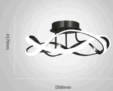 New Light Luxury Bedroom Lamp Room Ceiling Lamp Black 50cm white light Ceiling