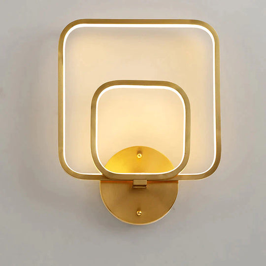New Modern Simple Square Copper Wall Lamp Lamps