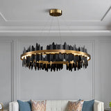 Noir Brilliance - Contemporary Black Led Chandelier Diameter 60Cm Light