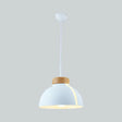 Nordic 1 Light Metal Shade Suspension Pendant - Pink/White/Black Dome Ceiling White