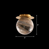 Nordic 1 - Light Stained Glass Flush Mount Lamp: Elegant Brass Finish Ceiling Light For Corridor