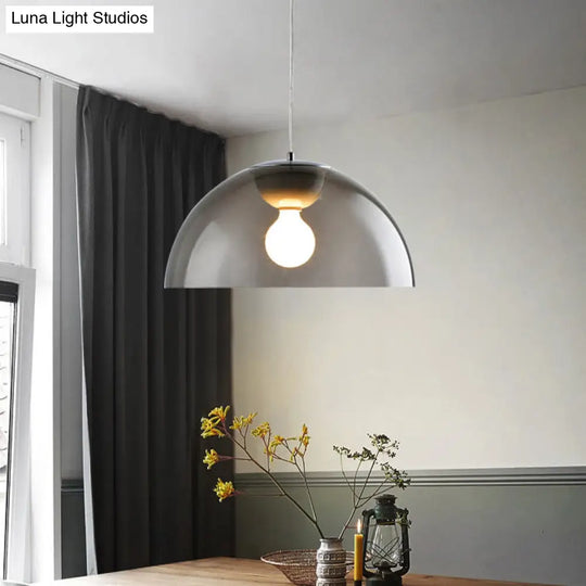 Nordic 1 Light Suspension Pendant: Red/Black/White Acrylic Shade Dome Ceiling Black