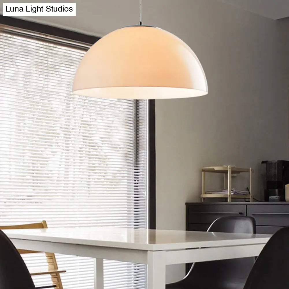 Nordic 1 Light Suspension Pendant: Red/Black/White Acrylic Shade Dome Ceiling White
