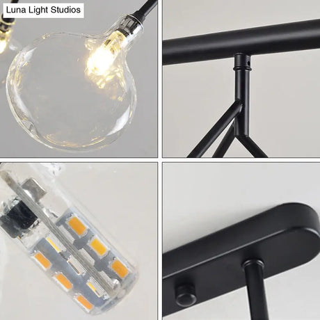 Nordic 27-Light Tree Branch Glass Pendant Lamp For Dining Room - Island Ceiling Light