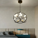 Nordic Acrylic Branch 9-Light Chandelier With Bird And Ring Decoration Black