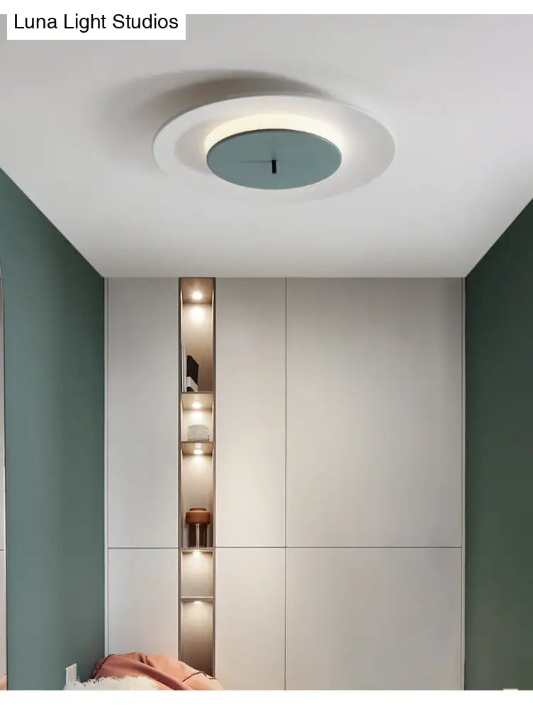 Nordic Acrylic Circle Flush Light: Stylish Ceiling Fixture For Bedrooms