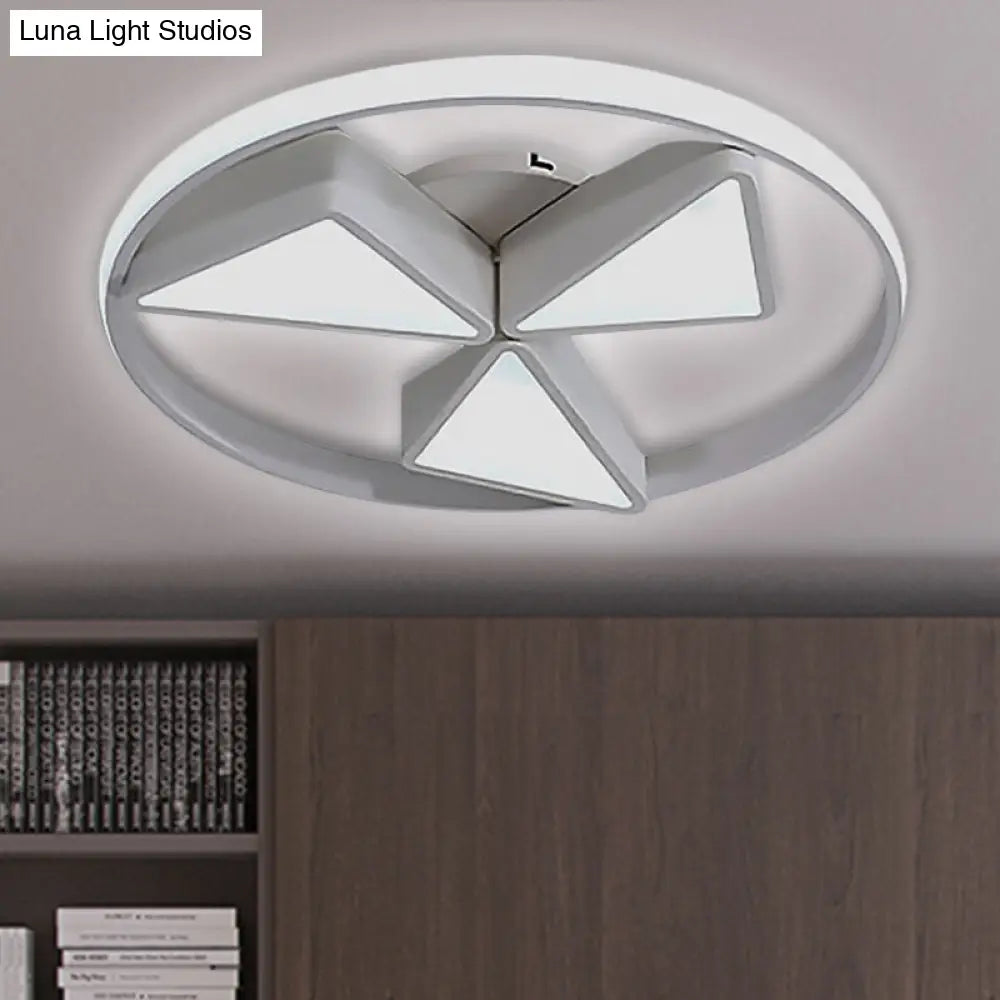 Nordic Acrylic Flush Ceiling Light For Dining Room White / Warm