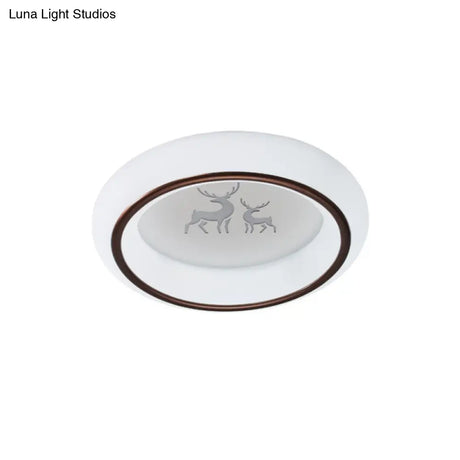 Nordic Acrylic Led Ceiling Light With Elk/Star/Hot Air Balloon Pattern - Flush Mount