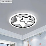 Nordic Acrylic Led Dual Star Flush Lighting For Bedroom Ceiling - White/Black