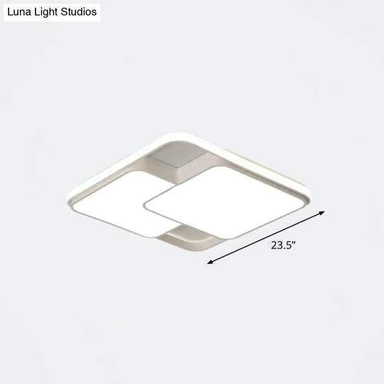 Nordic Acrylic Led Flush-Mount Ceiling Light For Bedrooms - Overlapping Style White / 23.5 Remote