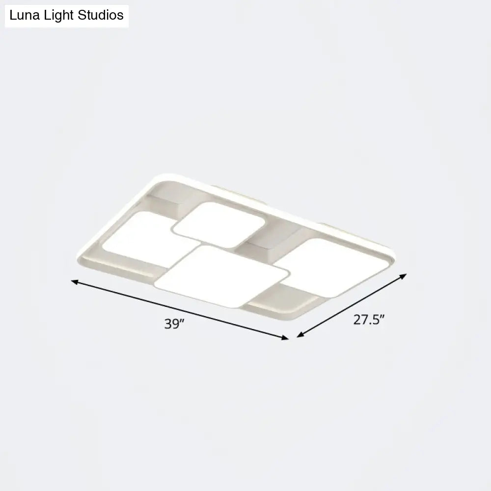 Nordic Acrylic Led Flush-Mount Ceiling Light For Bedrooms - Overlapping Style White / 39 Remote