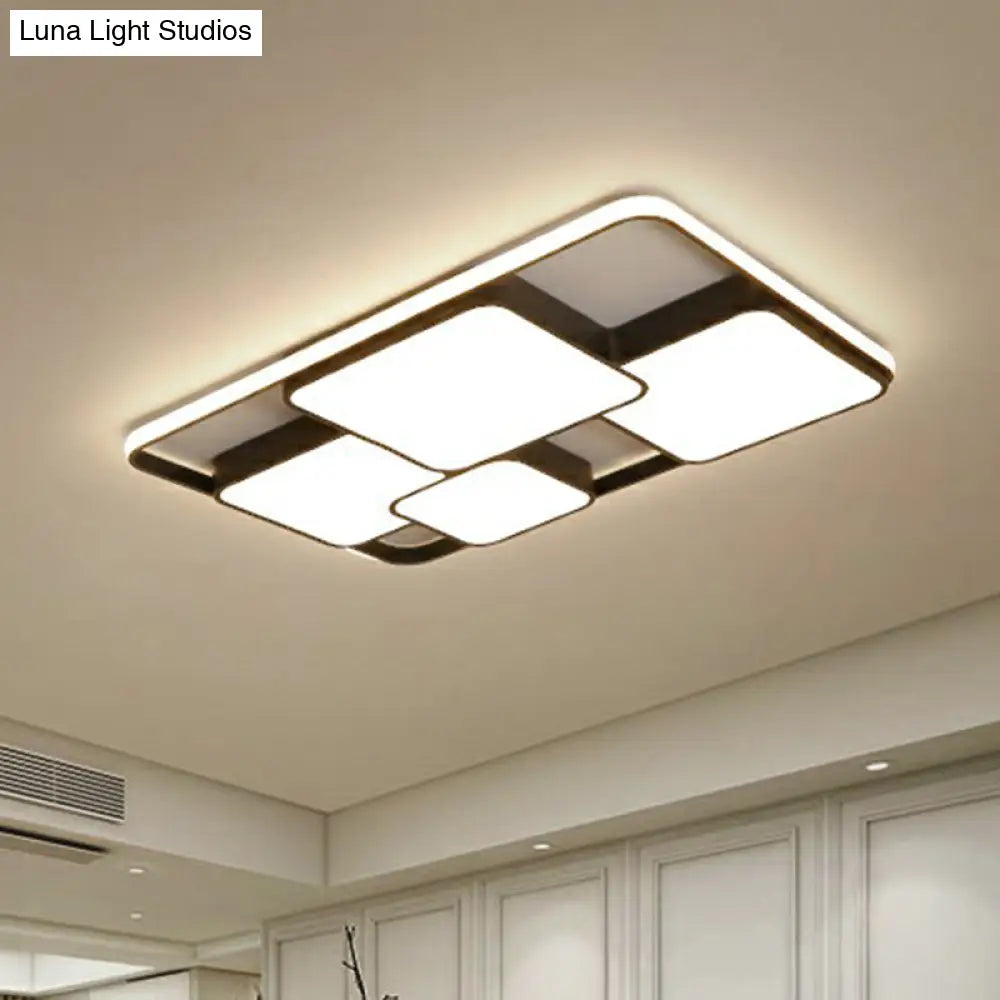 Nordic Acrylic Led Flush-Mount Ceiling Light For Bedrooms - Overlapping Style