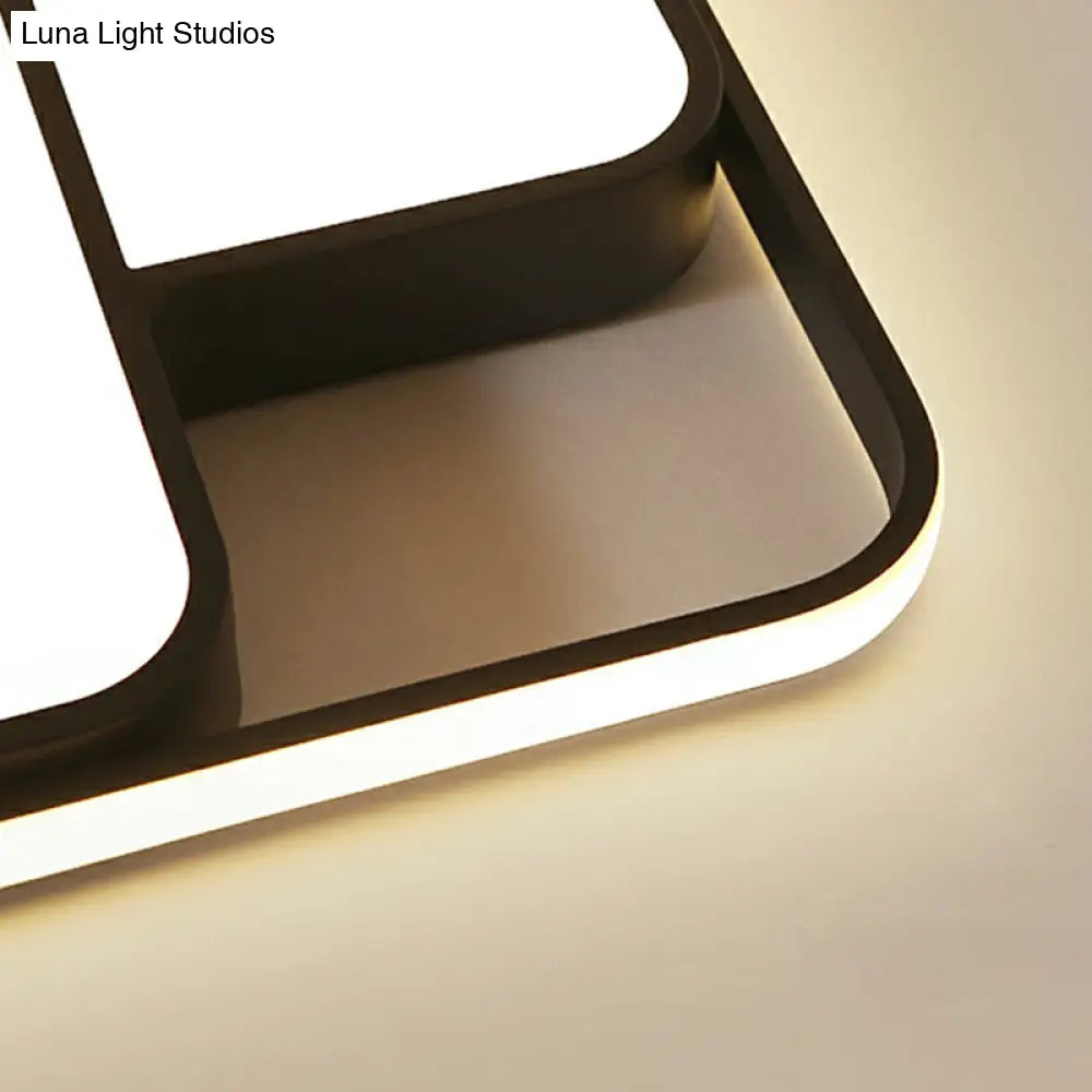 Nordic Acrylic Led Flush-Mount Ceiling Light For Bedrooms - Overlapping Style