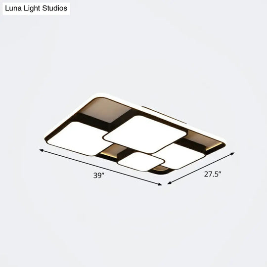 Nordic Acrylic Led Flush-Mount Ceiling Light For Bedrooms - Overlapping Style Black / 39 Warm