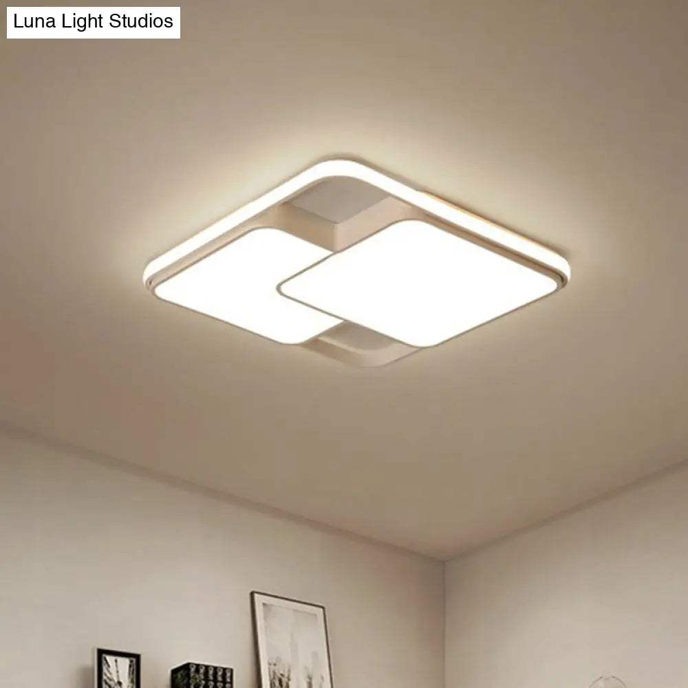Nordic Acrylic Led Flush-Mount Ceiling Light For Bedrooms - Overlapping Style