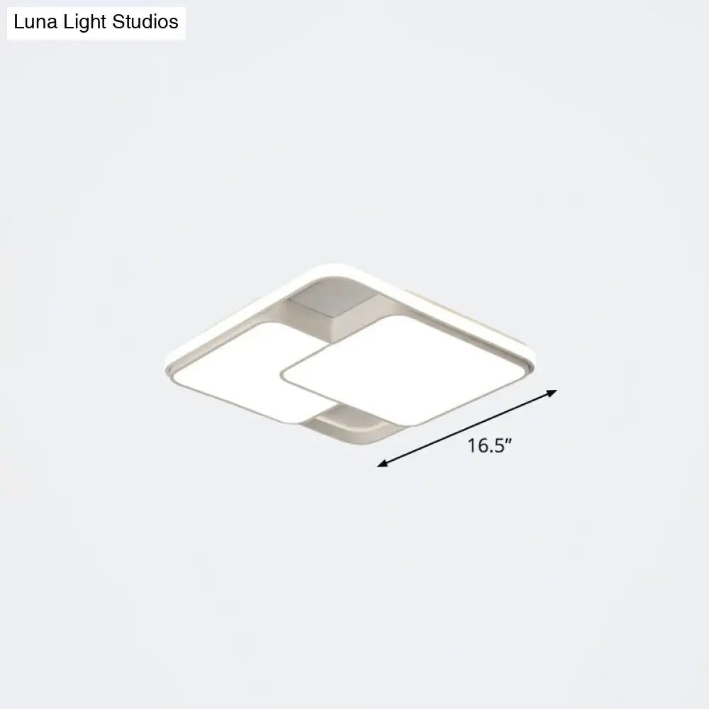 Nordic Acrylic Led Flush-Mount Ceiling Light For Bedrooms - Overlapping Style White / 16.5 Remote