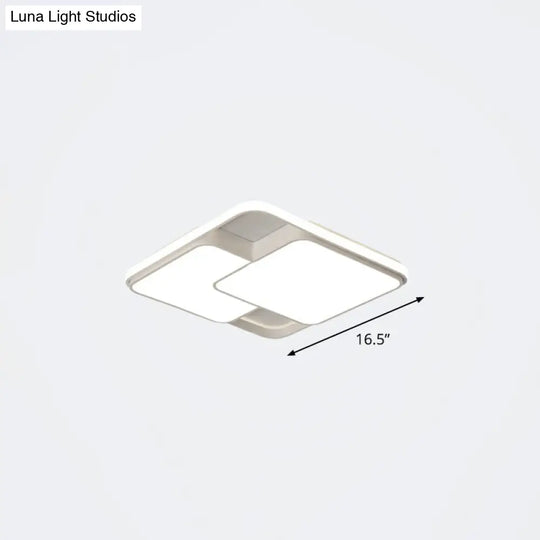 Nordic Acrylic Led Flush-Mount Ceiling Light For Bedrooms - Overlapping Style White / 16.5 Remote