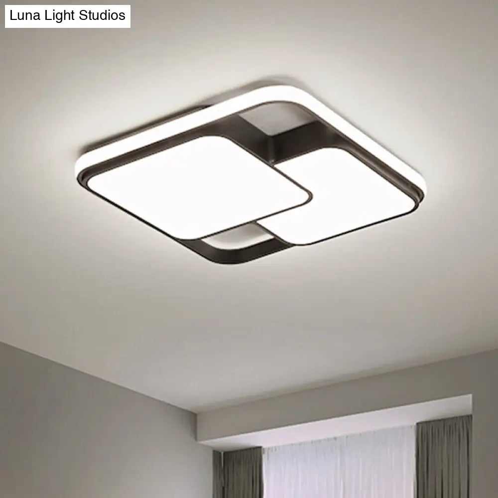 Nordic Acrylic Led Flush - Mount Ceiling Light For Bedrooms - Overlapping Style