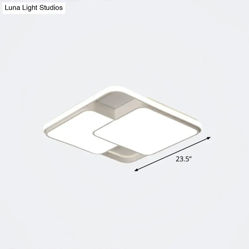 Nordic Acrylic Led Flush-Mount Ceiling Light For Bedrooms - Overlapping Style White / 23.5 Warm