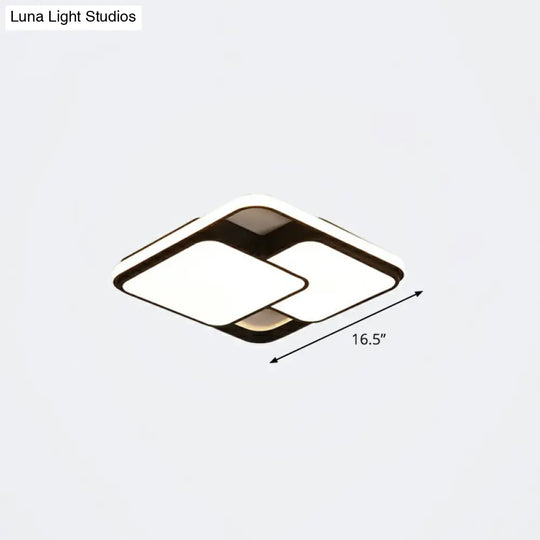 Nordic Acrylic Led Flush - Mount Ceiling Light For Bedrooms - Overlapping Style Black / 16.5’