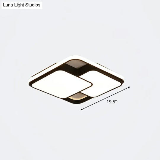 Nordic Acrylic Led Flush - Mount Ceiling Light For Bedrooms - Overlapping Style Black / 19.5’