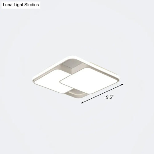 Nordic Acrylic Led Flush - Mount Ceiling Light For Bedrooms - Overlapping Style White / 19.5’