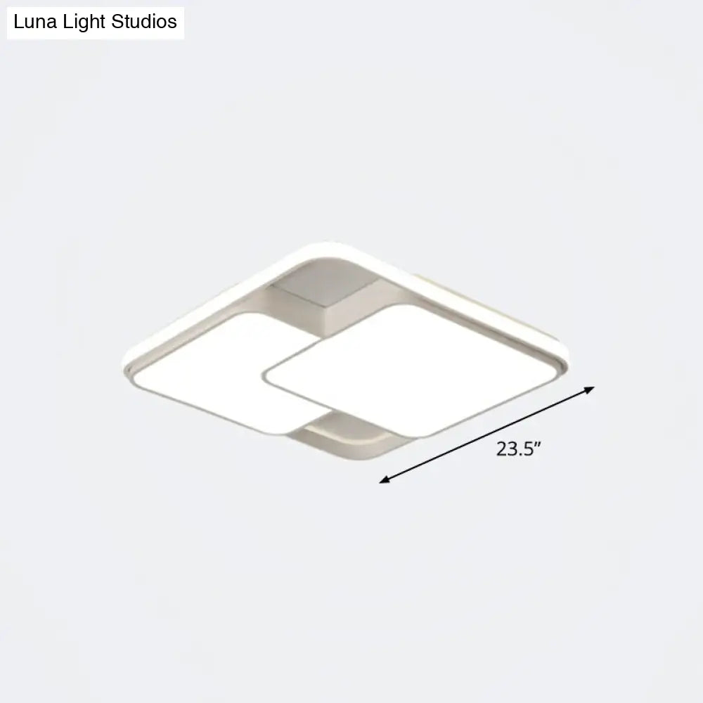 Nordic Acrylic Led Flush - Mount Ceiling Light For Bedrooms - Overlapping Style White / 23.5’